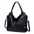 E6713 BK - Big Size Soft Leather Look Slouchy Hobo Shoulder Bag Black E6713 BK - Big Size Soft Leather Look Slouchy Hobo Shoulder Bag Black