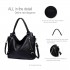 E6713 BK - Big Size Soft Leather Look Slouchy Hobo Shoulder Bag Black E6713 BK - Big Size Soft Leather Look Slouchy Hobo Shoulder Bag Black