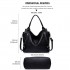 E6713 BK - Big Size Soft Leather Look Slouchy Hobo Shoulder Bag Black E6713 BK - Big Size Soft Leather Look Slouchy Hobo Shoulder Bag Black