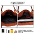 E6713 BN - Big Size Soft Leather Look Slouchy Hobo Shoulder Bag Brown