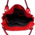 E6713 BY - Big Size Soft Leather Look Slouchy Hobo Shoulder Bag Burgundry