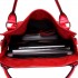 E6713 BY - Big Size Soft Leather Look Slouchy Hobo Shoulder Bag Burgundry