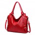 E6713 BY - Big Size Soft Leather Look Slouchy Hobo Shoulder Bag Burgundry