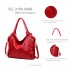 E6713 BY - Big Size Soft Leather Look Slouchy Hobo Shoulder Bag Burgundry