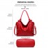 E6713 BY - Big Size Soft Leather Look Slouchy Hobo Shoulder Bag Burgundry