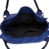 E6713 NY - Big Size Soft Leather Look Slouchy Hobo Shoulder Bag Navy