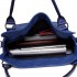 E6713 NY - Big Size Soft Leather Look Slouchy Hobo Shoulder Bag Navy