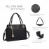 E6714-Miss LuLu Fashion PU Leather Handbag Purse 4pcs Set BLACK