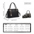 E6714-Miss LuLu Fashion PU Leather Handbag Purse 4pcs Set BLACK