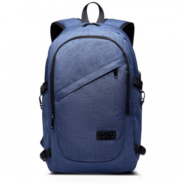 E6715 - Kono Business Laptop Backpack with USB Charging Port - Navy Blue
