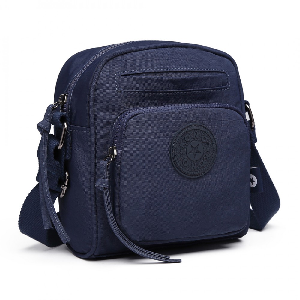 E6823-KONO Lightweight Casual Travel Bag Multi Pocket Cross Body BLUE