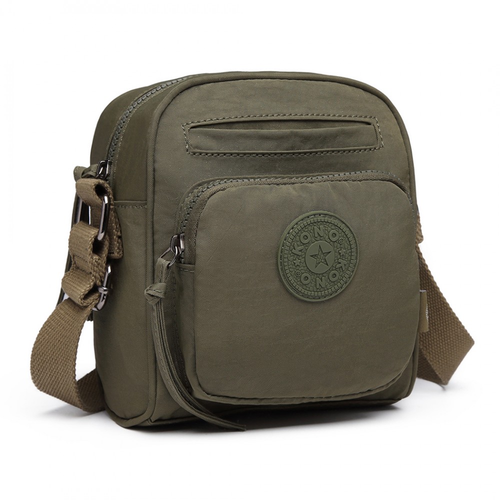 E6823-KONO Lightweight Casual Travel Bag Multi Pocket Cross Body GREEN