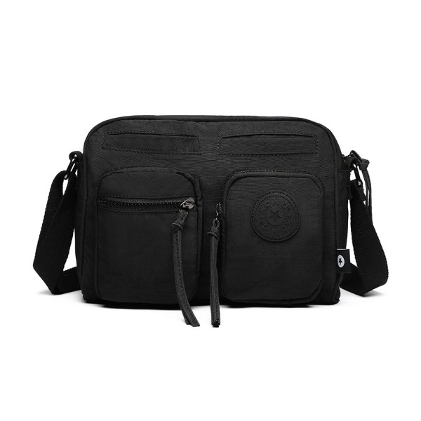 E6824-KONO Casual Multi Pocket Lightweight Cross Body Messenger Bag BLACK E6824-KONO Casual Multi Pocket Lightweight Cross Body Messenger Bag BLACK