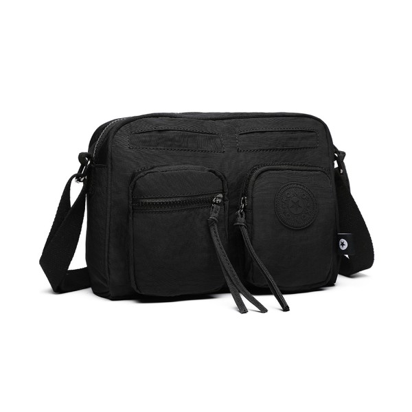 E6824-KONO Casual Multi Pocket Lightweight Cross Body Messenger Bag BLACK E6824-KONO Casual Multi Pocket Lightweight Cross Body Messenger Bag BLACK