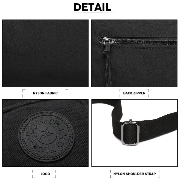 E6824-KONO Casual Multi Pocket Lightweight Cross Body Messenger Bag BLACK E6824-KONO Casual Multi Pocket Lightweight Cross Body Messenger Bag BLACK