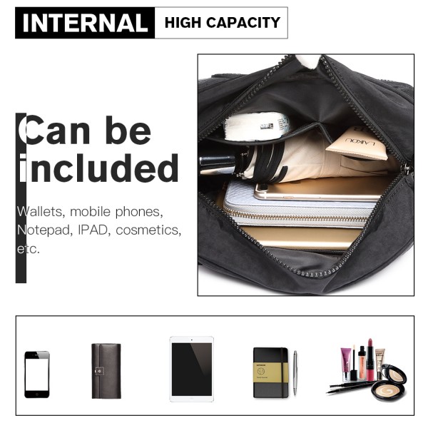 E6824-KONO Casual Multi Pocket Lightweight Cross Body Messenger Bag BLACK E6824-KONO Casual Multi Pocket Lightweight Cross Body Messenger Bag BLACK