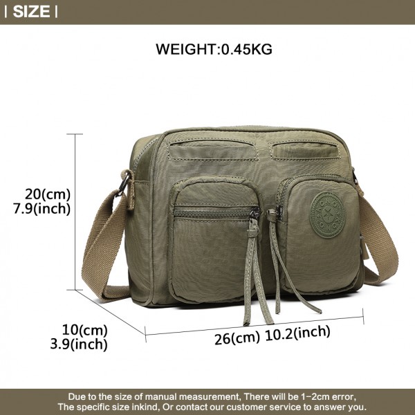 E6824-KONO Casual Multi Pocket Lightweight Cross Body Messenger Bag GREEN E6824-KONO Casual Multi Pocket Lightweight Cross Body Messenger Bag GREEN
