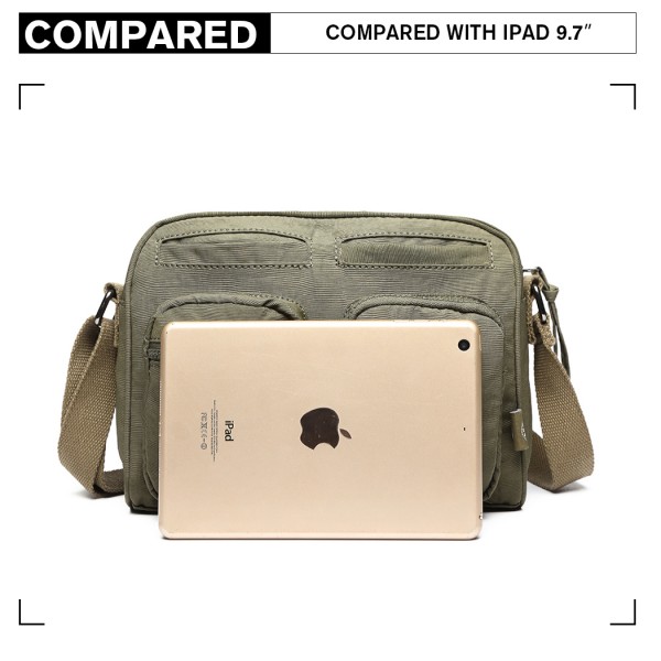 E6824-KONO Casual Multi Pocket Lightweight Cross Body Messenger Bag GREEN E6824-KONO Casual Multi Pocket Lightweight Cross Body Messenger Bag GREEN