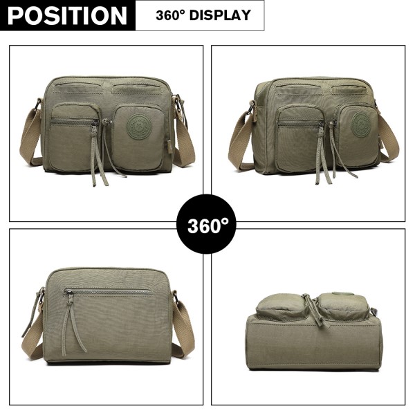 E6824-KONO Casual Multi Pocket Lightweight Cross Body Messenger Bag GREEN E6824-KONO Casual Multi Pocket Lightweight Cross Body Messenger Bag GREEN
