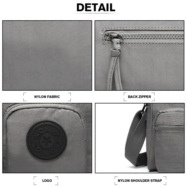 E6824-KONO Casual Multi Pocket Lightweight Cross Body Messenger Bag GREY E6824-KONO Casual Multi Pocket Lightweight Cross Body Messenger Bag GREY