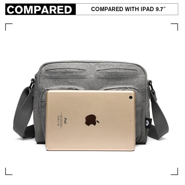 E6824-KONO Casual Multi Pocket Lightweight Cross Body Messenger Bag GREY E6824-KONO Casual Multi Pocket Lightweight Cross Body Messenger Bag GREY