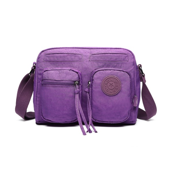 E6824-KONO Casual Multi Pocket Lightweight Cross Body Messenger Bag PURPLE E6824-KONO Casual Multi Pocket Lightweight Cross Body Messenger Bag PURPLE