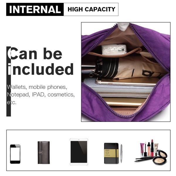 E6824-KONO Casual Multi Pocket Lightweight Cross Body Messenger Bag PURPLE E6824-KONO Casual Multi Pocket Lightweight Cross Body Messenger Bag PURPLE