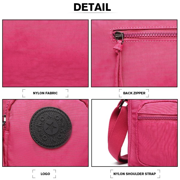 E6824-KONO Casual Multi Pocket Lightweight Cross Body Messenger Bag PLUM E6824-KONO Casual Multi Pocket Lightweight Cross Body Messenger Bag PLUM