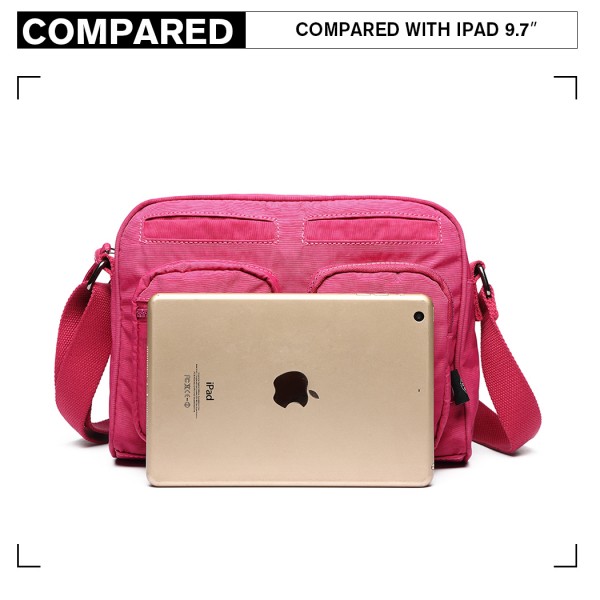 E6824-KONO Casual Multi Pocket Lightweight Cross Body Messenger Bag PLUM E6824-KONO Casual Multi Pocket Lightweight Cross Body Messenger Bag PLUM