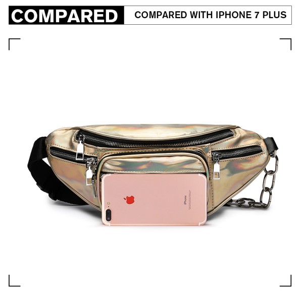 E6831-MISS LULU Patent Leather Zip Front WAISTBAG Bum Bag GOLD E6831-MISS LULU Patent Leather Zip Front WAISTBAG Bum Bag GOLD