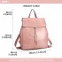 E6833 - MISS LULU Vintage Oil-Wax Faux Leather Backpack - Pink