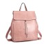 E6833 - MISS LULU Vintage Oil-Wax Faux Leather Backpack - Pink