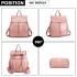 E6833 - MISS LULU Vintage Oil-Wax Faux Leather Backpack - Pink