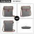 E6838 - Miss Lulu Washed Nylon Pouch Cross Body Bag - Grey E6838 - Miss Lulu Washed Nylon Pouch Cross Body Bag - Grey