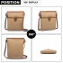 E6838 - Miss Lulu Washed Nylon Pouch Cross Body Bag - Khaki E6838 - Miss Lulu Washed Nylon Pouch Cross Body Bag - Khaki