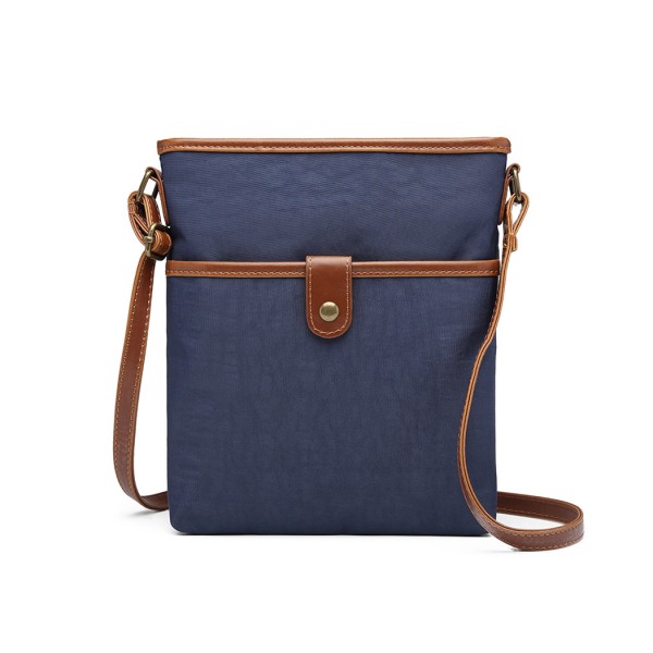 E6838 - Miss Lulu Washed Nylon Pouch Cross Body Bag - Navy