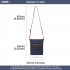 E6838 - Miss Lulu Washed Nylon Pouch Cross Body Bag - Navy
