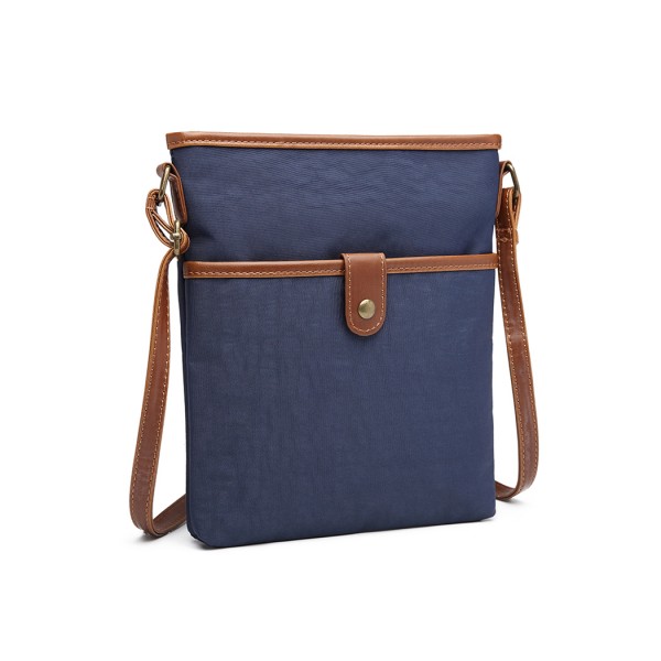 E6838 - Miss Lulu Washed Nylon Pouch Cross Body Bag - Navy