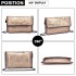 E6843 - Miss Lulu Leather Look Folded Metal Chain Clutch Shoulder Bag - Pink E6843 - Miss Lulu Leather Look Folded Metal Chain Clutch Shoulder Bag - Pink