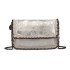 E6843 - Miss Lulu Leather Look Folded Metal Chain Clutch Shoulder Bag - Silver E6843 - Miss Lulu Leather Look Folded Metal Chain Clutch Shoulder Bag - Silver