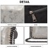 E6843 - Miss Lulu Leather Look Folded Metal Chain Clutch Shoulder Bag - Silver E6843 - Miss Lulu Leather Look Folded Metal Chain Clutch Shoulder Bag - Silver