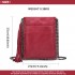 E6845 - Miss Lulu Leather Look Chain Shoulder Bag with Tassel Pendant - Burgundy
