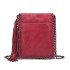 E6845 - Miss Lulu Leather Look Chain Shoulder Bag with Tassel Pendant - Burgundy