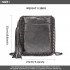 E6845 - Miss Lulu Leather Look Chain Shoulder Bag with Tassel Pendant - Silver