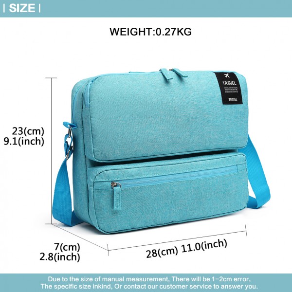 E6851 - Kono Multi Compartment Travel Shoulder Bag - Blue E6851 - Kono Multi Compartment Travel Shoulder Bag - Blue