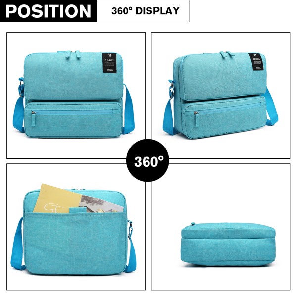 E6851 - Kono Multi Compartment Travel Shoulder Bag - Blue E6851 - Kono Multi Compartment Travel Shoulder Bag - Blue