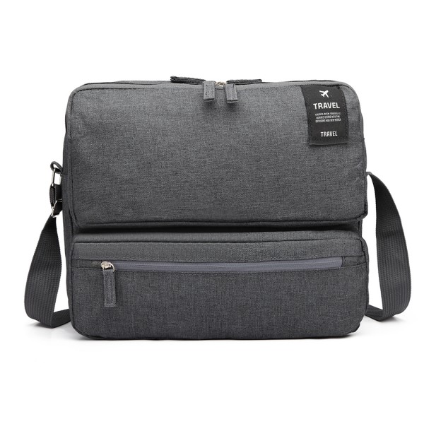 E6851 - Kono Multi Compartment Travel Shoulder Bag - Grey