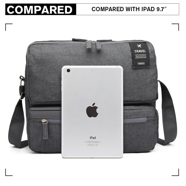 E6851 - Kono Multi Compartment Travel Shoulder Bag - Grey