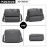 E6851 - Kono Multi Compartment Travel Shoulder Bag - Grey