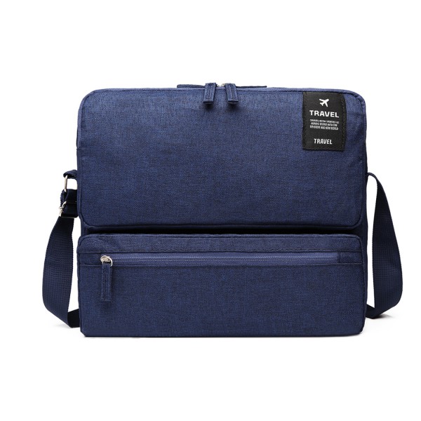 E6851 - Kono Multi Compartment Travel Shoulder Bag - Navy E6851 - Kono Multi Compartment Travel Shoulder Bag - Navy